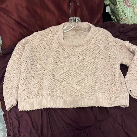 Anthropologie Lovetree oversized mauve distressed sweater - Picture 3 of 8